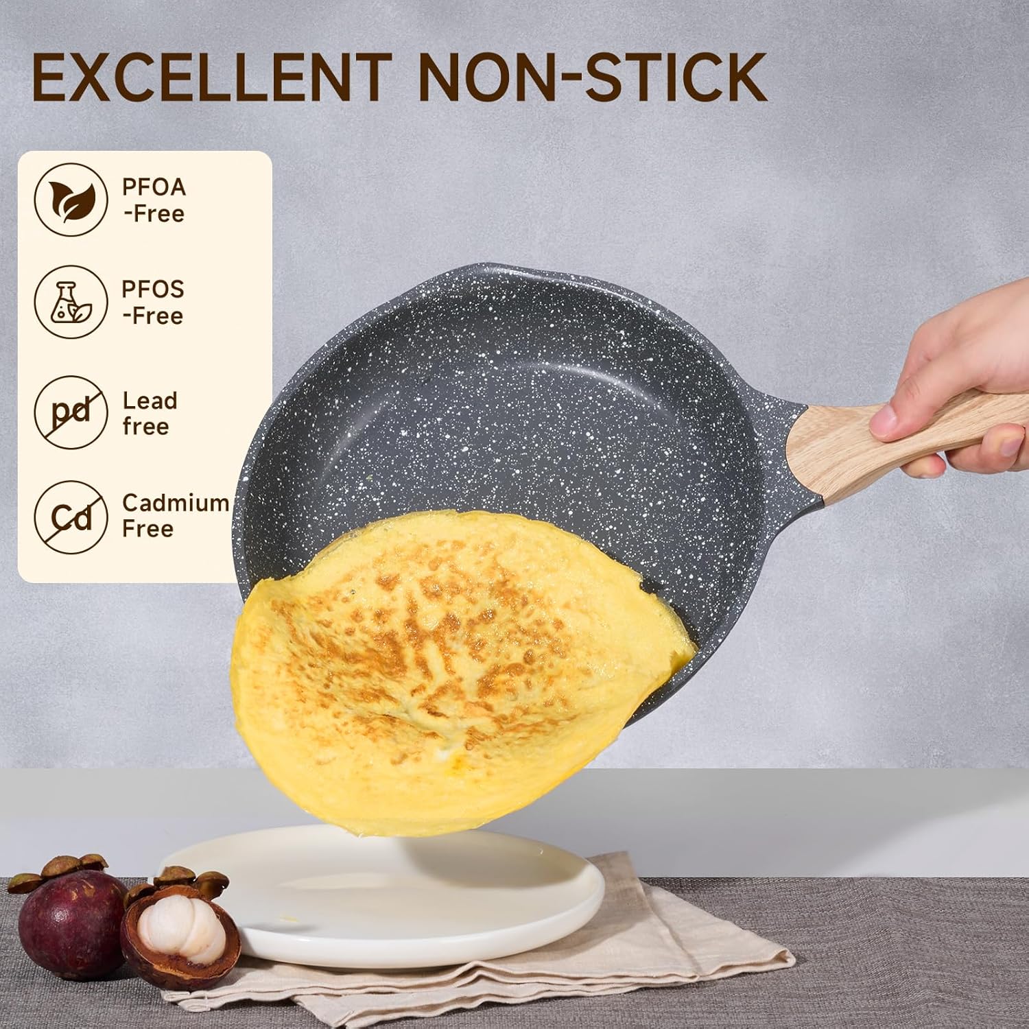 Thumbnail 4 de JEETEE 8 Inch Stone Coating Frying Pan 🥘