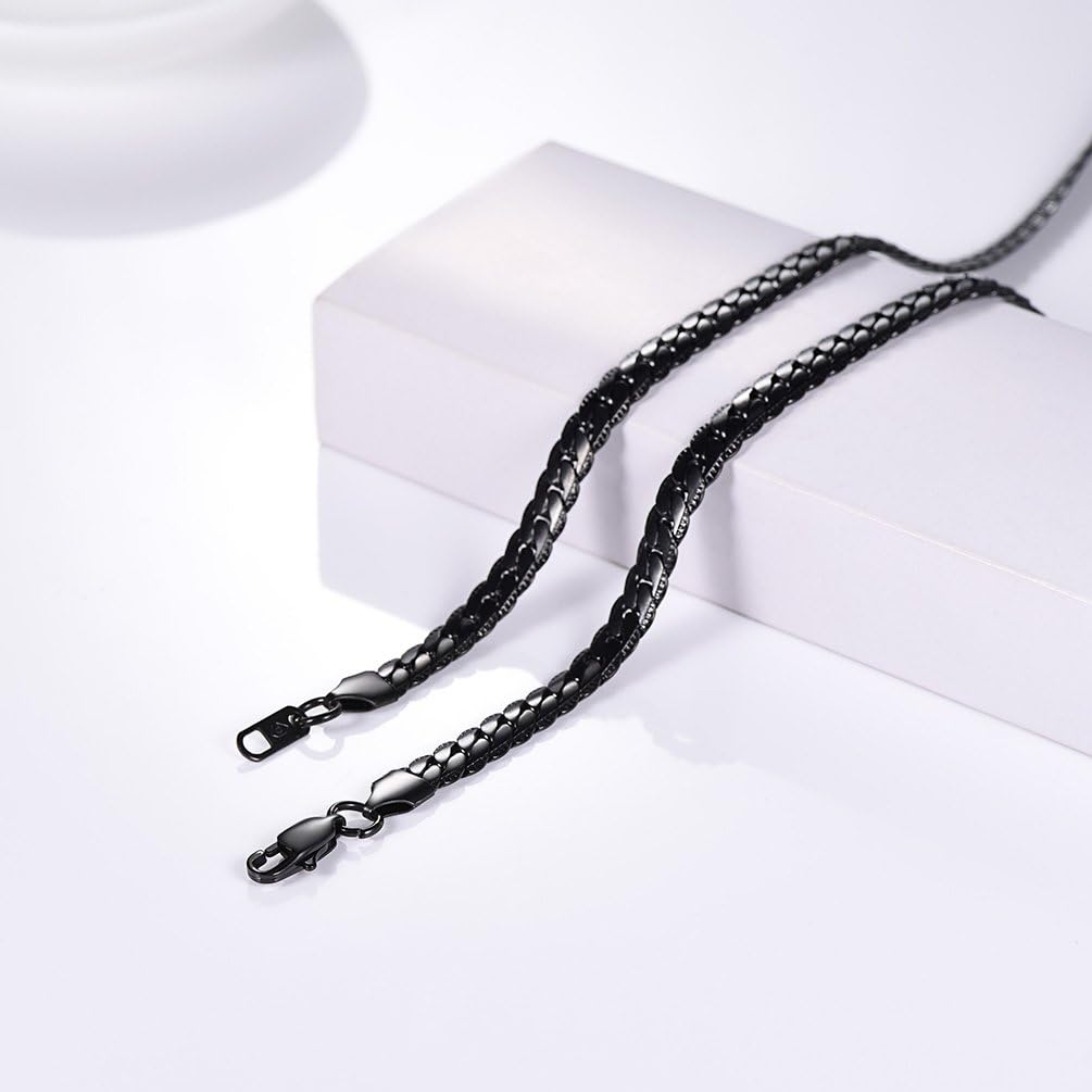 Thumbnail 3 de PROSTEEL chaîne maille anglaise pour homme en acier inoxydable et plaqué or jaune 18K, largeur 6,5 à 8 mm
