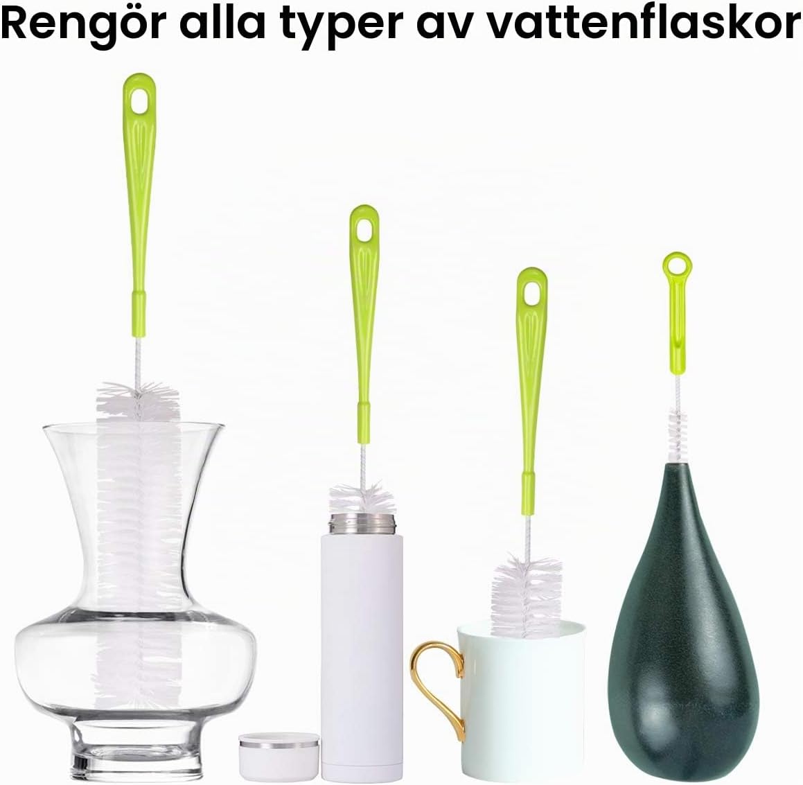Detalle 1 de Vicloon flaskborstset med 8 borstar för flaskor och sugrör