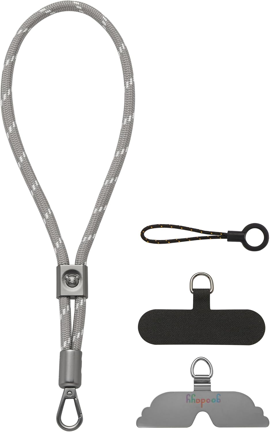 Detalle de GOODAYY Phone Wrist Strap: Adjustable Elasticity Phone Lanyard with Metal and Nylon Patches