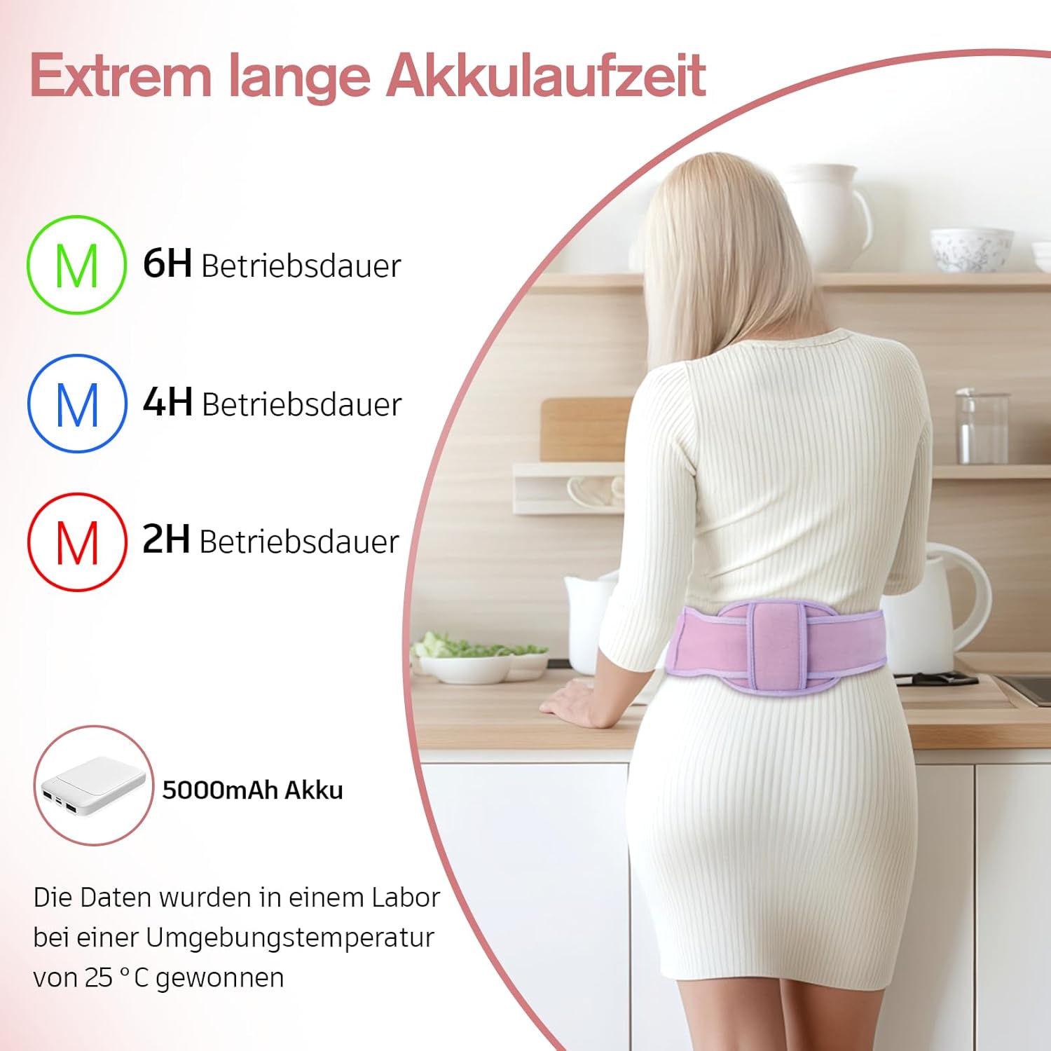 Detalle 2 de Comfytemp Große Wärmegürtel 5000mAh Heizgürtel für Periode
