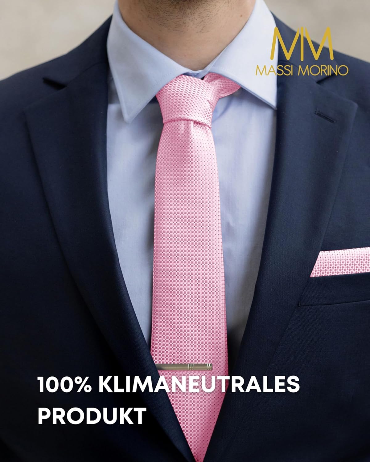 Thumbnail 5 de Massi Morino Krawatte mit Einstecktuch Set Herren – 5-in-1 Geschenkset für besondere Anlässe