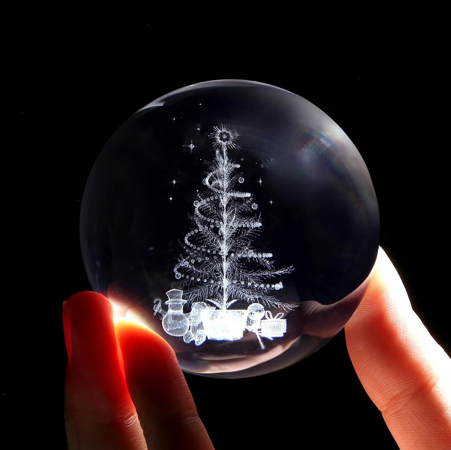 Thumbnail 1 de XIANNVXI 3D Christmas Tree Crystal Ball Light Lamp Paperweight Ornament (USB) for Home Décor