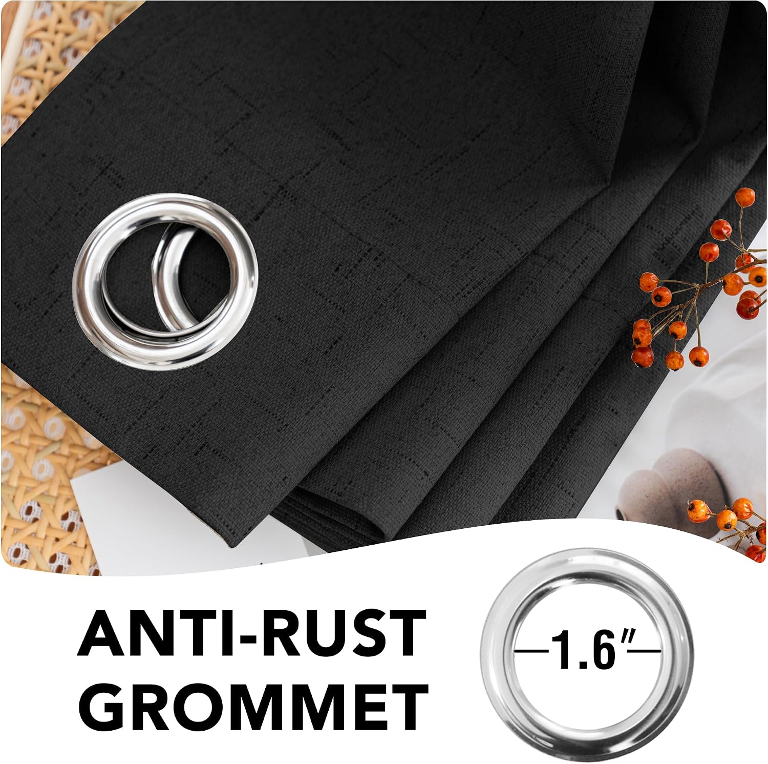 Thumbnail 5 de H.VERSAILTEX Linen Blackout Curtains 108