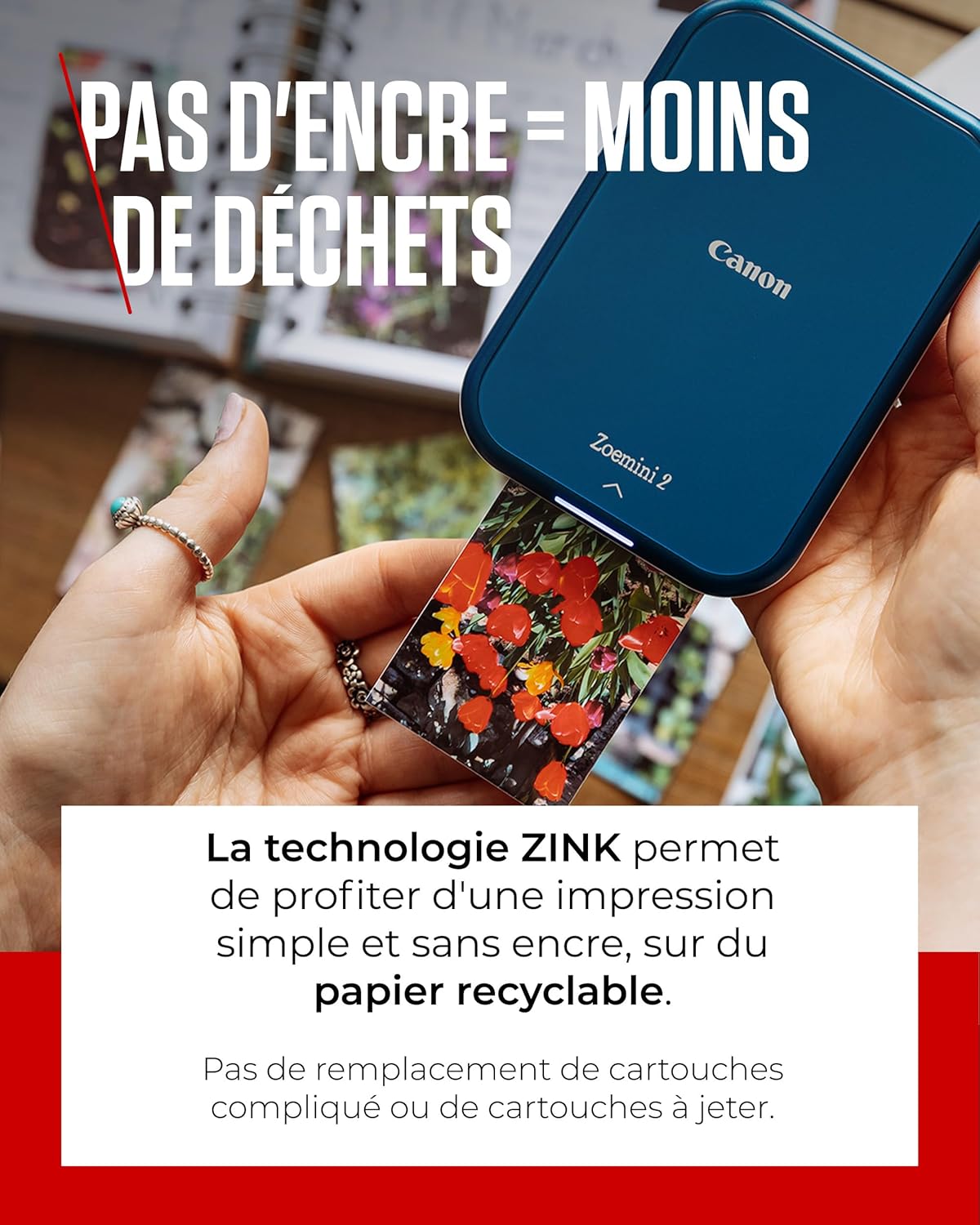 Detalle de Canon Zoemini 2 Kit Imprimante Photo Portable Bluetooth USB-C – Kit ZP-2030 + ZINK Circulaires 3,3 cm
