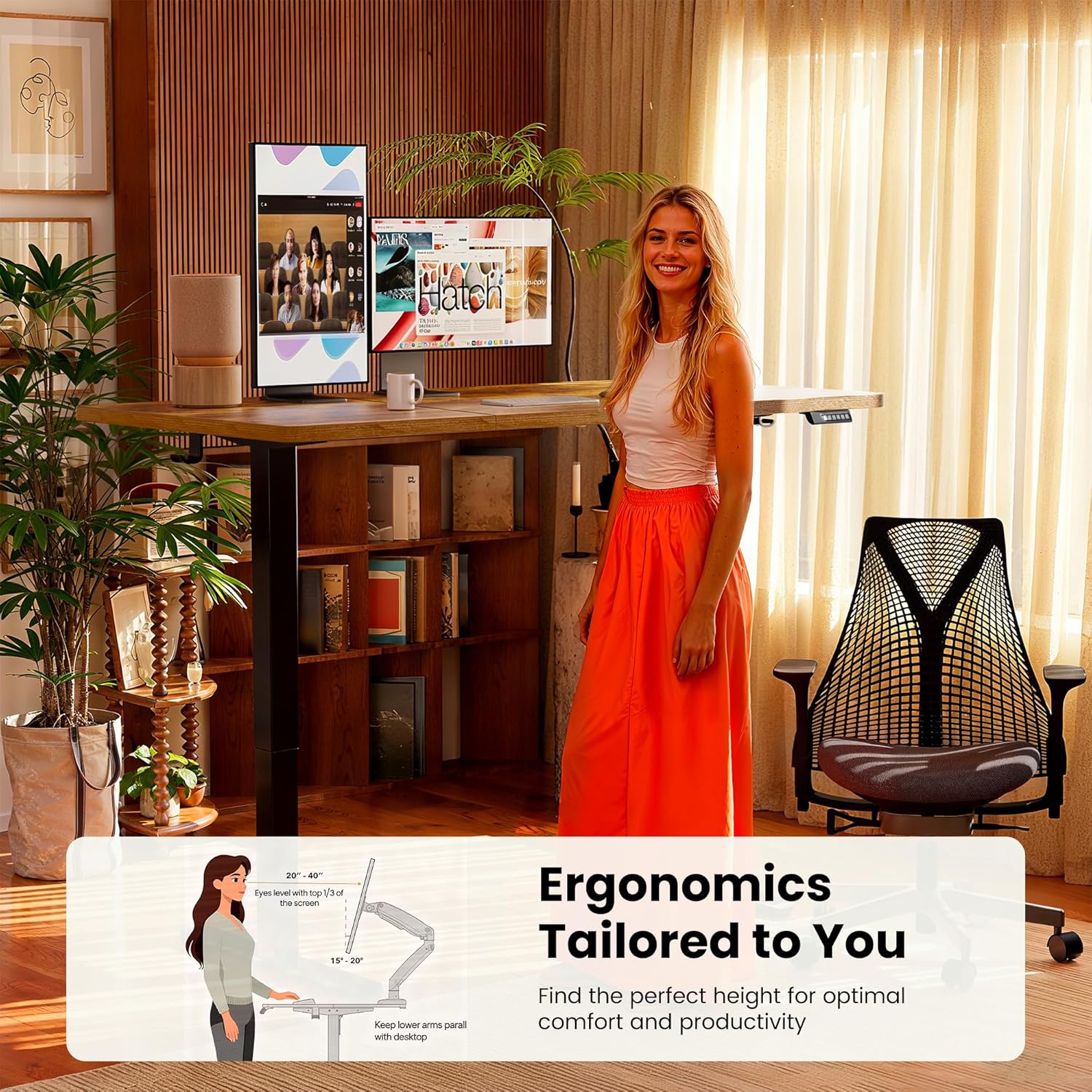 Thumbnail 5 de ErGear Electric Standing Desk 120 x 60 cm with 4 Memory Presets