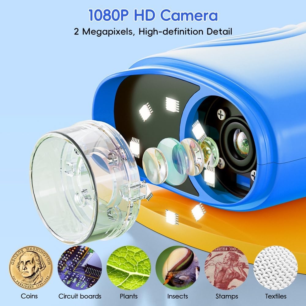Thumbnail 2 de Temodu 1000X Microscopio Bambini 2.0” – 8 LED regolabili, regalo educativo per bambini