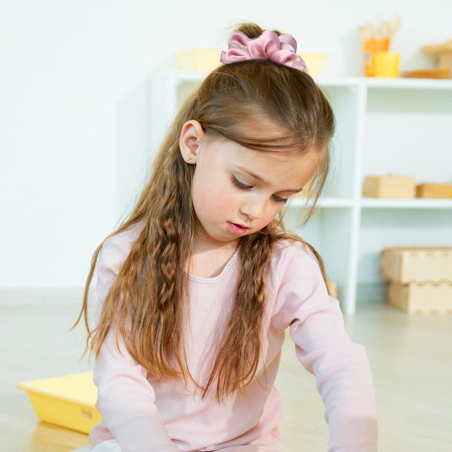 Detalle de (6 Stück) Lolalet Seide-Scrunchies/Satin-Haargummis in 6 Farben – weich elastisch für Damen & Mädchen