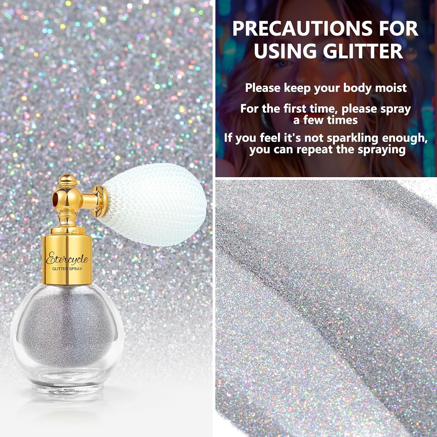 Thumbnail 2 de Etercycle Body Glitter Spray Silver