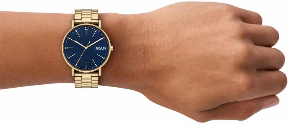 Detalle de Skagen Signatur Herrenuhr – Quarz-Dreizeigerwerk mit Edelstahlarmband
