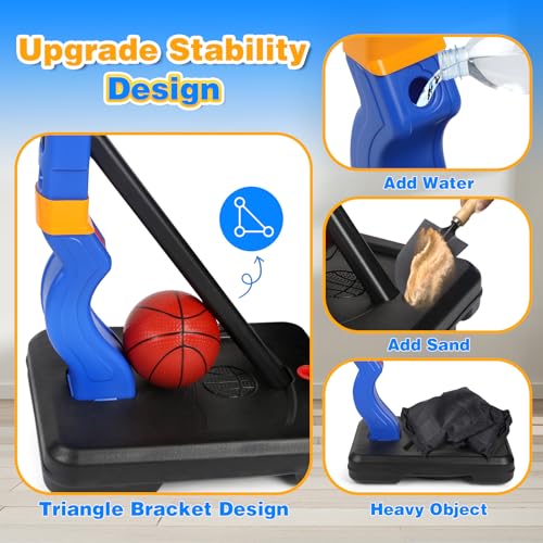 Detalle 1 de YIMORE Canasta Baloncesto Infantil 🏀 Altura Ajustable 70-138 cm