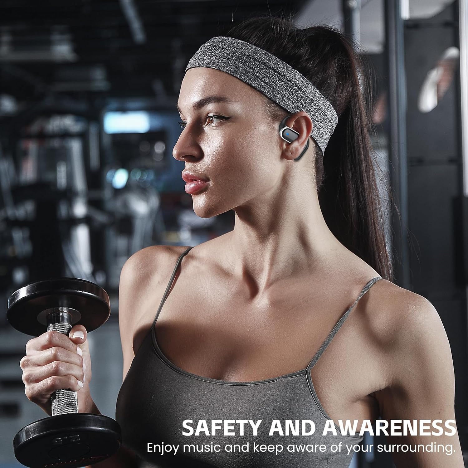 Thumbnail 5 de TRAUSI Open Ear Headphones (Bluetooth 5.3) – Wireless Open-Ear Earbuds with ENC, IPX7 & up to 50H playtime (Black)