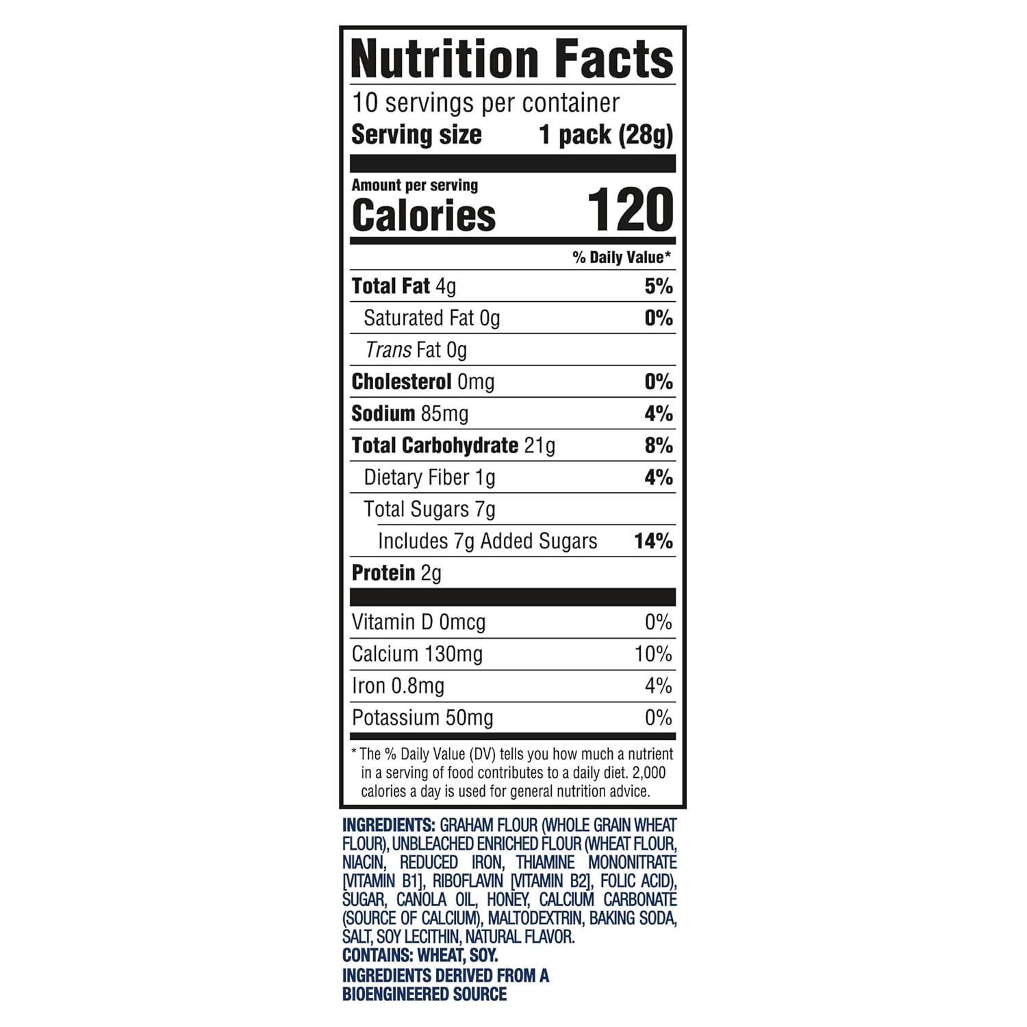 Detalle de TEDDY GRAHAMS Honey Graham Snacks, 40 Individual 1 oz Packs, 8g Whole Grain