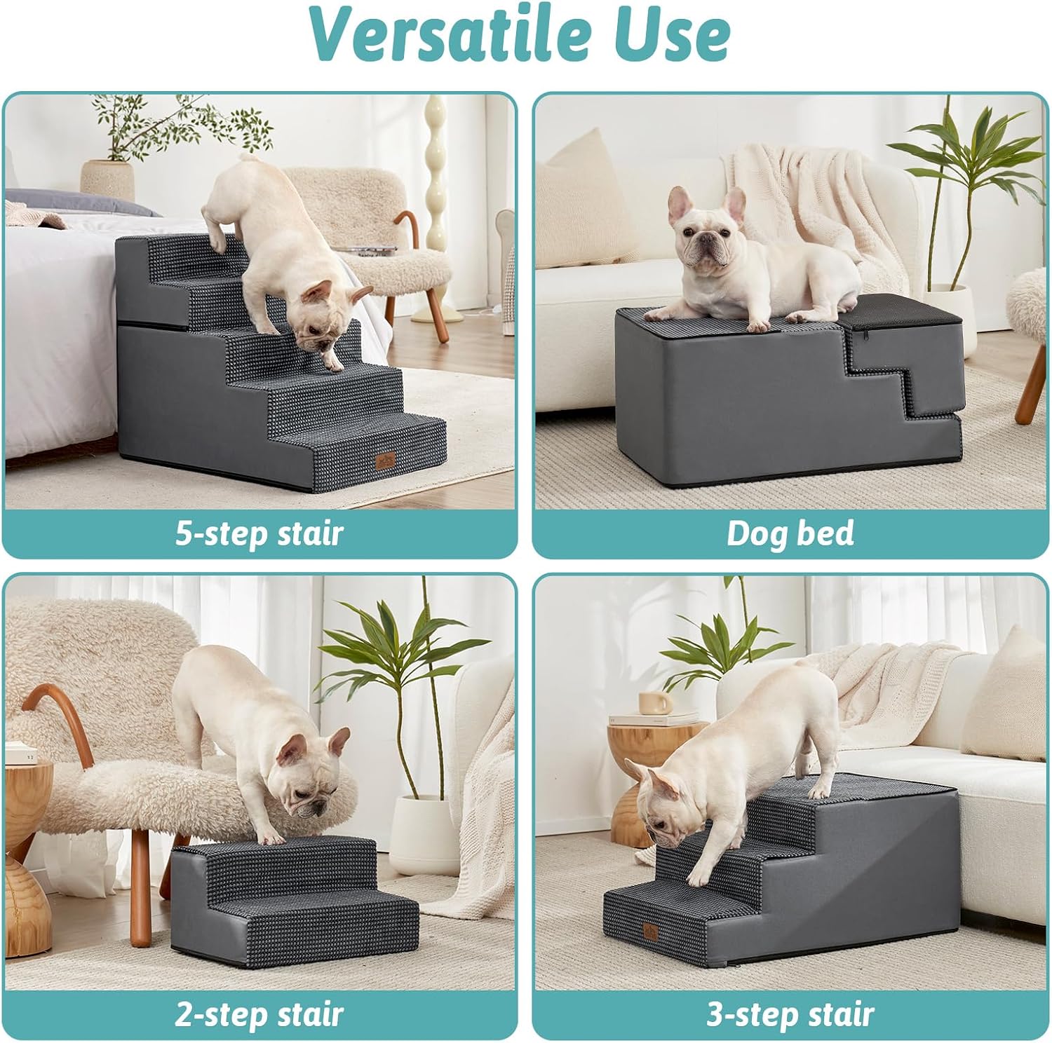 Thumbnail 3 de COZY KISS Wide Dog Stairs for Small Dogs