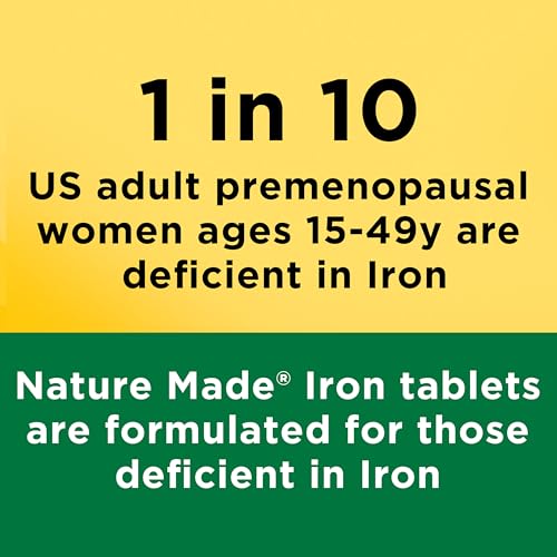 Detalle de Nature Made Iron 65 mg (325 mg Ferrous Sulfate) Tablets – 180-Count Bottle