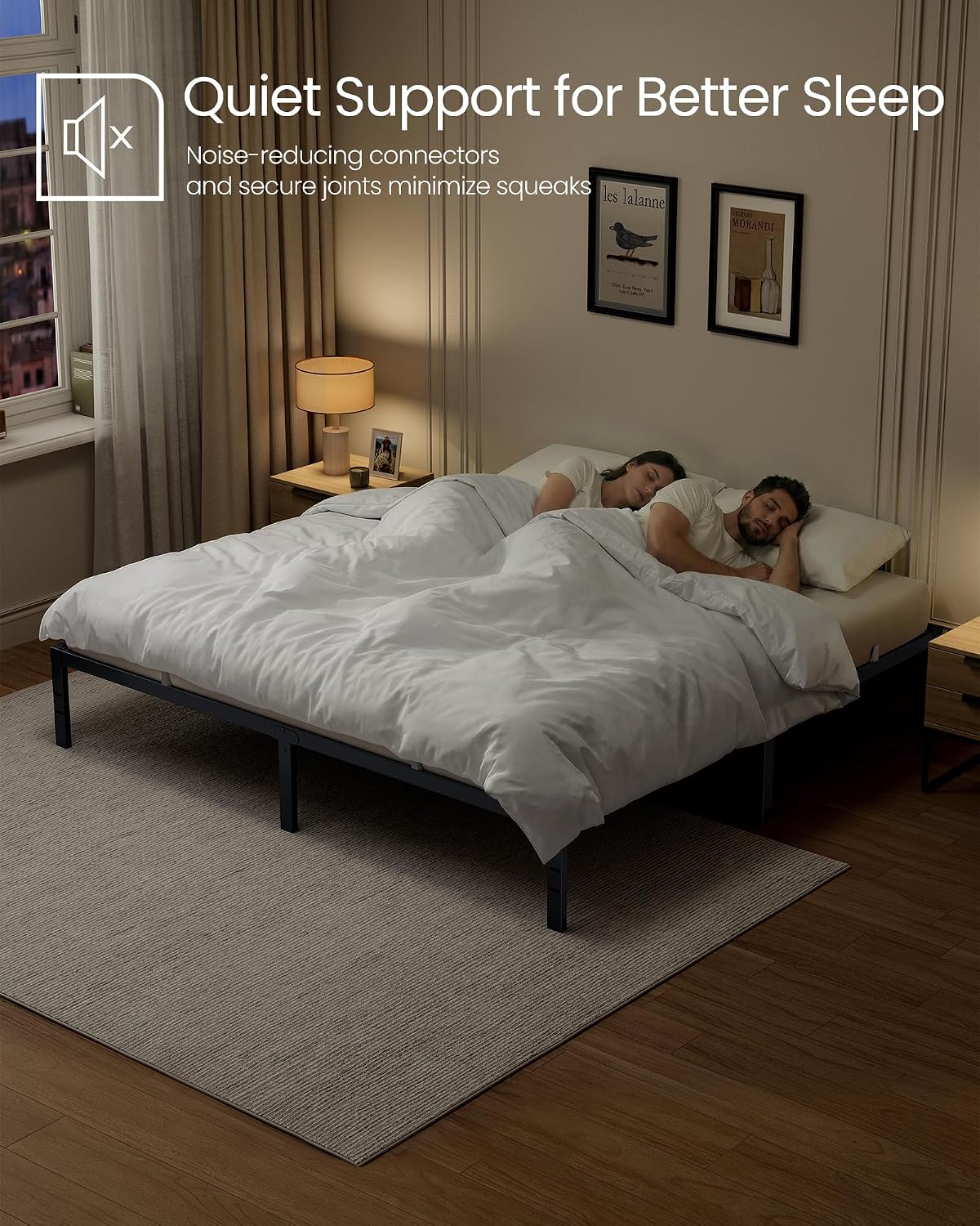 Thumbnail 6 de VASAGLE King Metal Bed Frame, 14-Inch Height