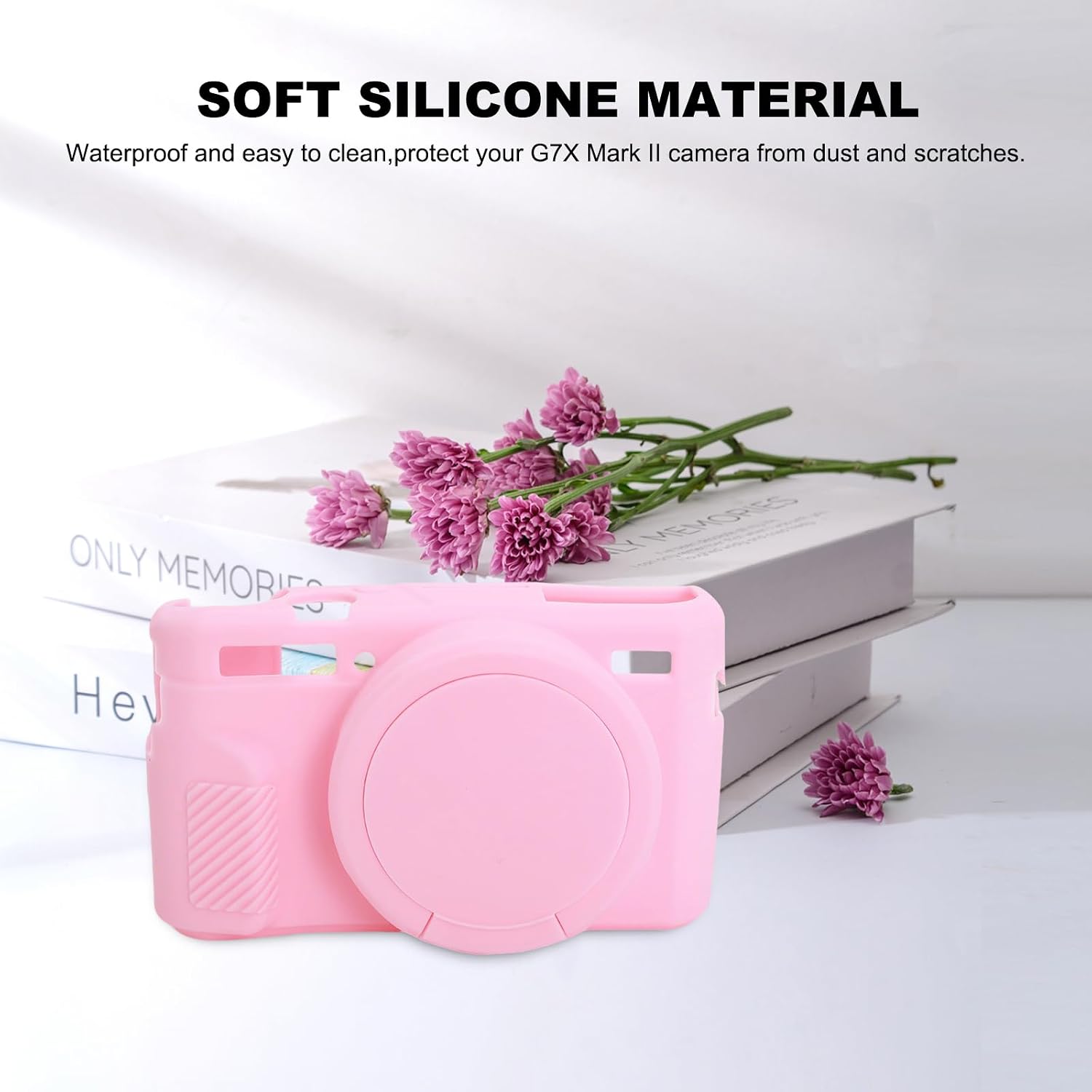 Detalle de Aisnyho siliconen beschermhoes voor Canon PowerShot G7X Mark II, roze
