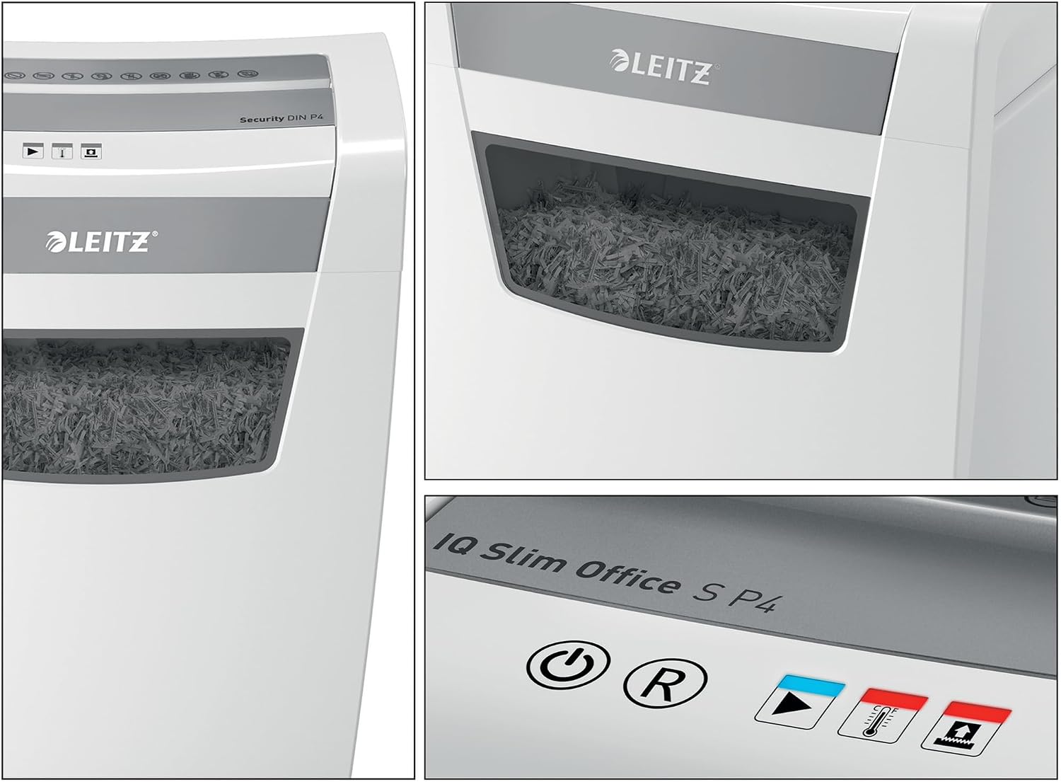 Detalle 2 de Leitz IQ Office S 80990000 Destructeur de Documents — destruction croisée P4, 12–14 feuilles, 23 L