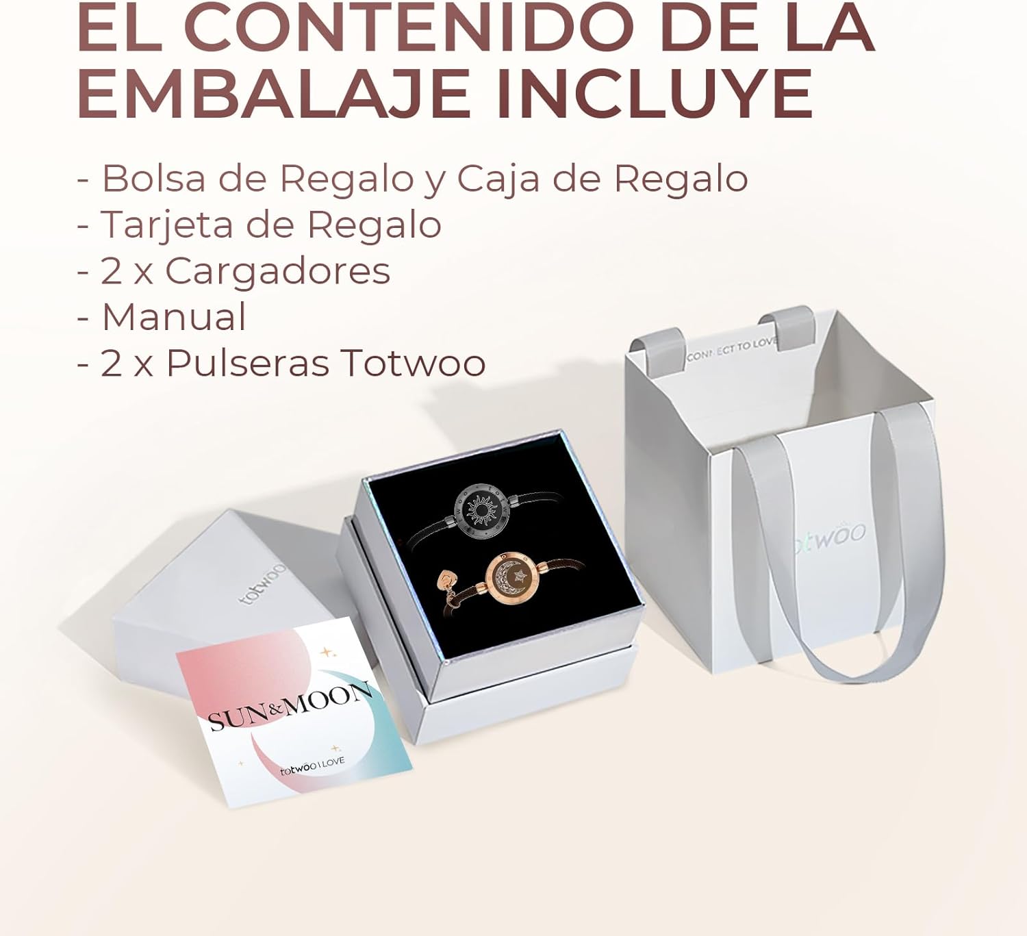 Detalle 2 de TOTWOO Pulseras Inteligentes de Pareja 316L