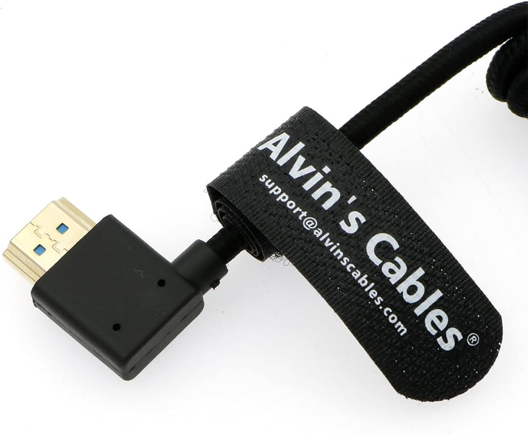 Detalle 2 de Alvin's Cables 8K 2.1 HDMI braided coiled cable for cameras