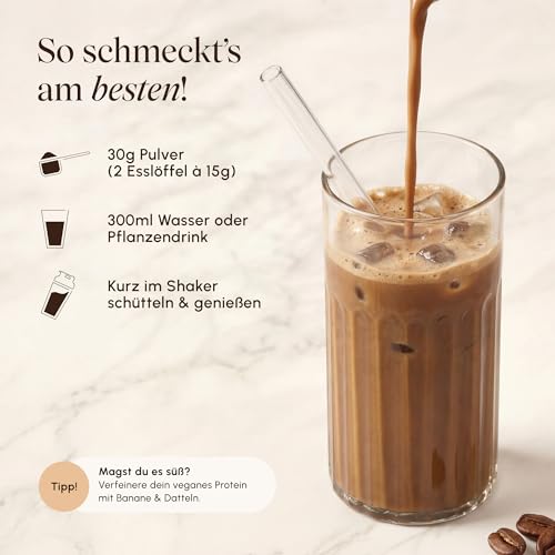 Thumbnail 6 de VETAIN Veganes Proteinpulver Eiskaffee – 1080 g, Bio, koffeinhaltig, 4 Proteinquellen, neue Rezeptur