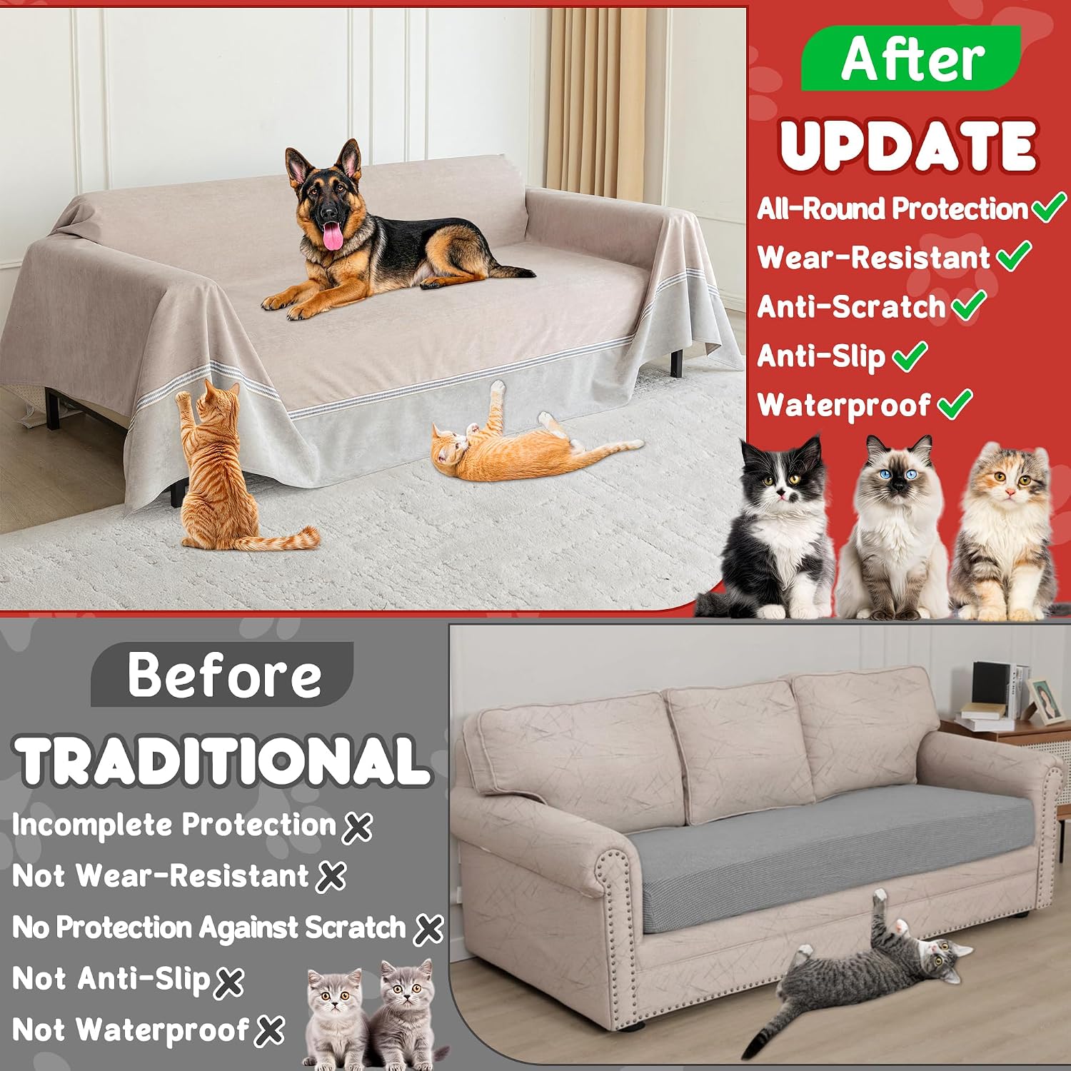 Thumbnail 3 de Loiion Gatto Copridivano impermeabile 380x230 cm 🛋