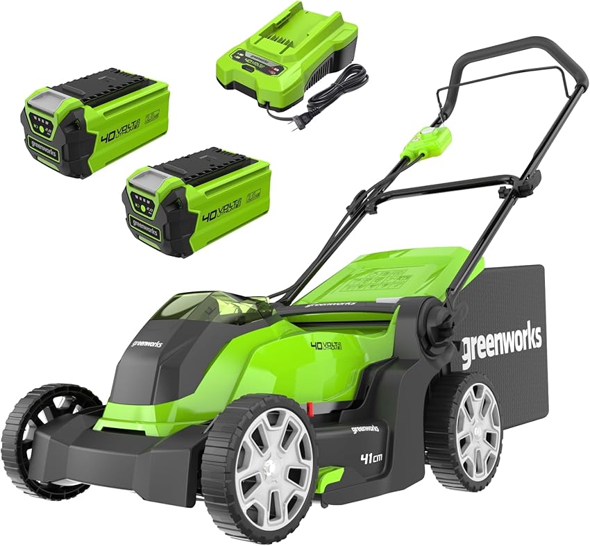 Greenworks G40LM41K2X Cortacésped 41 cm, 50 L
