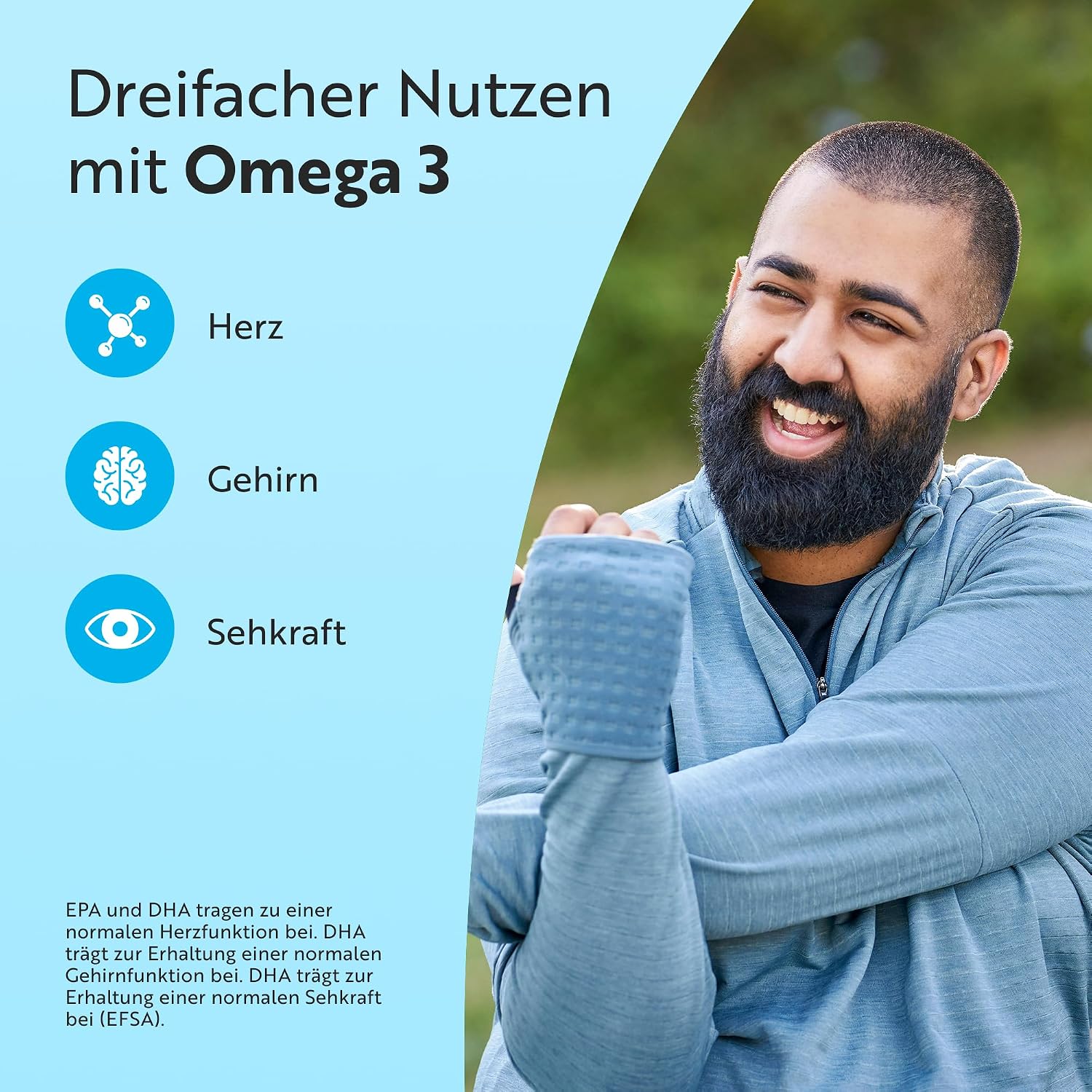 Detalle de Nutravita Omega 3 Hochdosiert 2000 mg Fischöl Kapseln – 240 Weichkapseln, EFSA-bestätigte EPA & DHA