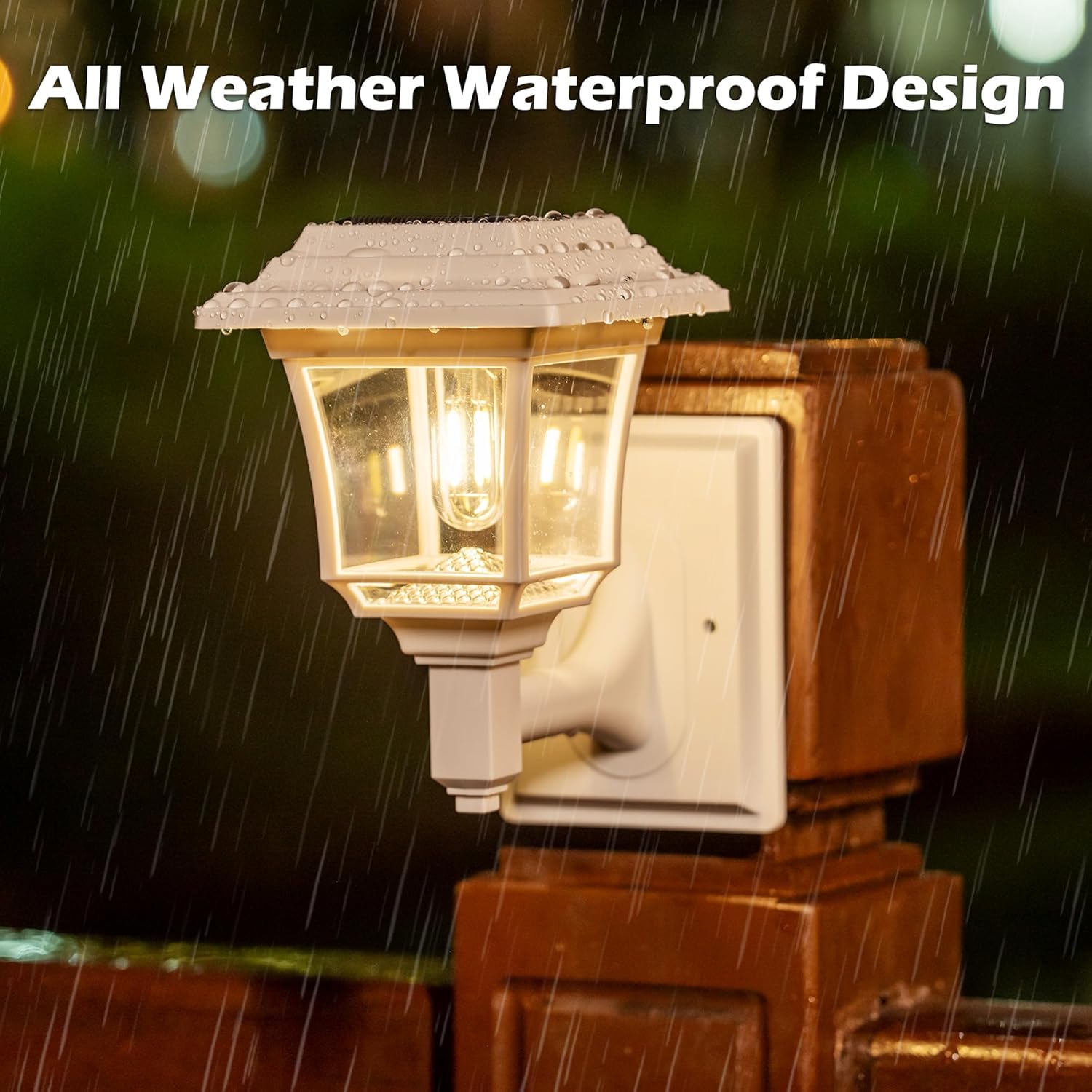 Thumbnail 4 de LeiDrail Solar Fence Lights (4 Pack): Outdoor Wall Lights with 360° Glow and Edison‑Style Modes
