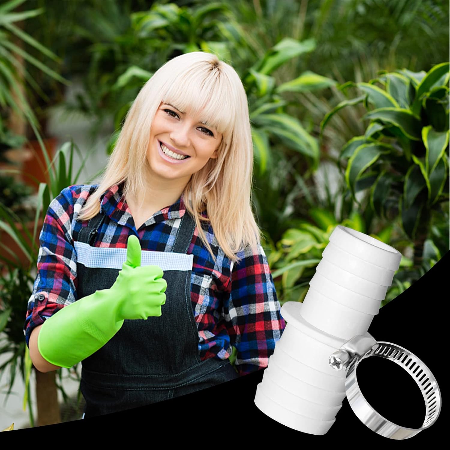 Thumbnail 6 de Rhsemi 4x Schlauchverbinder Set 32 auf 38 mm mit 8 Schlauchschellen (Pool- & Garten-Schlauchadapter) in Weiß