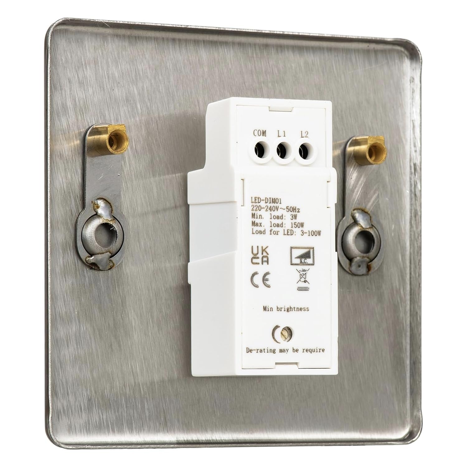 Detalle de Nottac Dimmer Light Switch with Trailing Edge Technology | 1 Gang 2 Way (Brushed Steel)