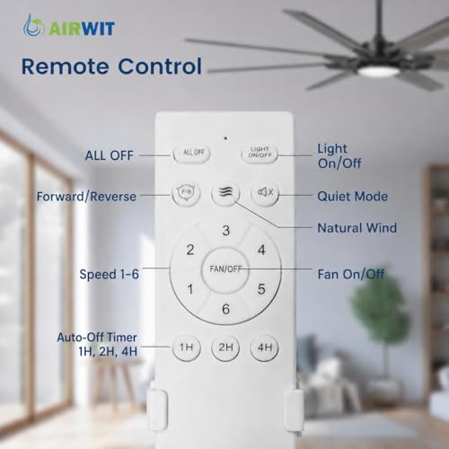 Thumbnail 7 de Airwit Ventilador de Techo con Luz Extra Grande (183 cm) — rendimiento silencioso para salones y terrazas cubiertas