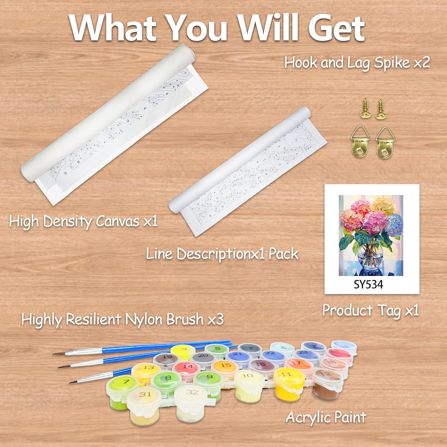 Detalle 2 de JATOK paint-by-numbers kit, 40 × 50 cm