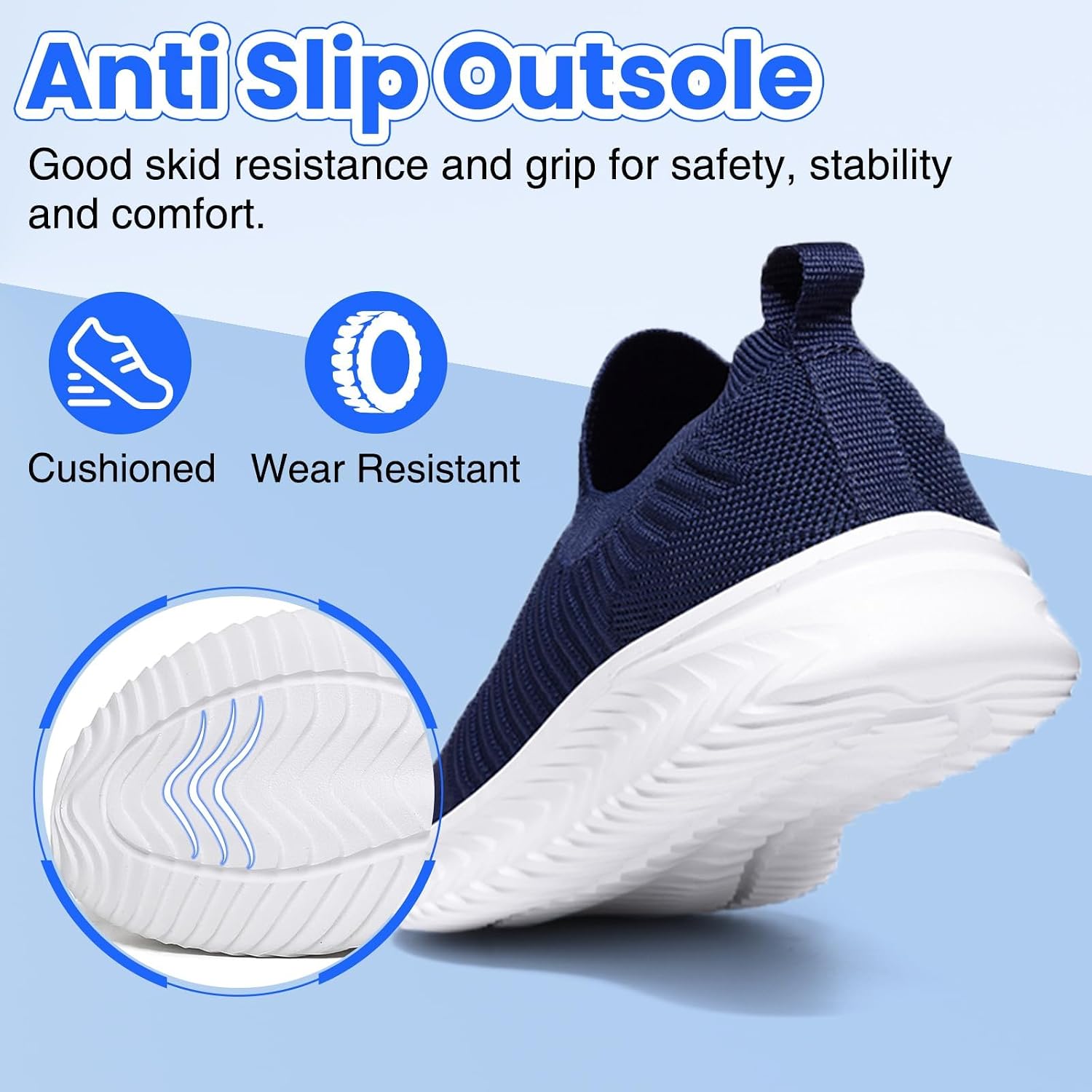 Thumbnail 4 de Chaussures de sport slip-on respirantes unisex Basket Femme Homme — légères pour running, fitness et marche