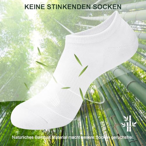 Detalle de Niofind Bamboo Trainer Socks for Women and Men – No Show Low Cut Invisible Socks with Non-Slip Heel Grip (Multipack)