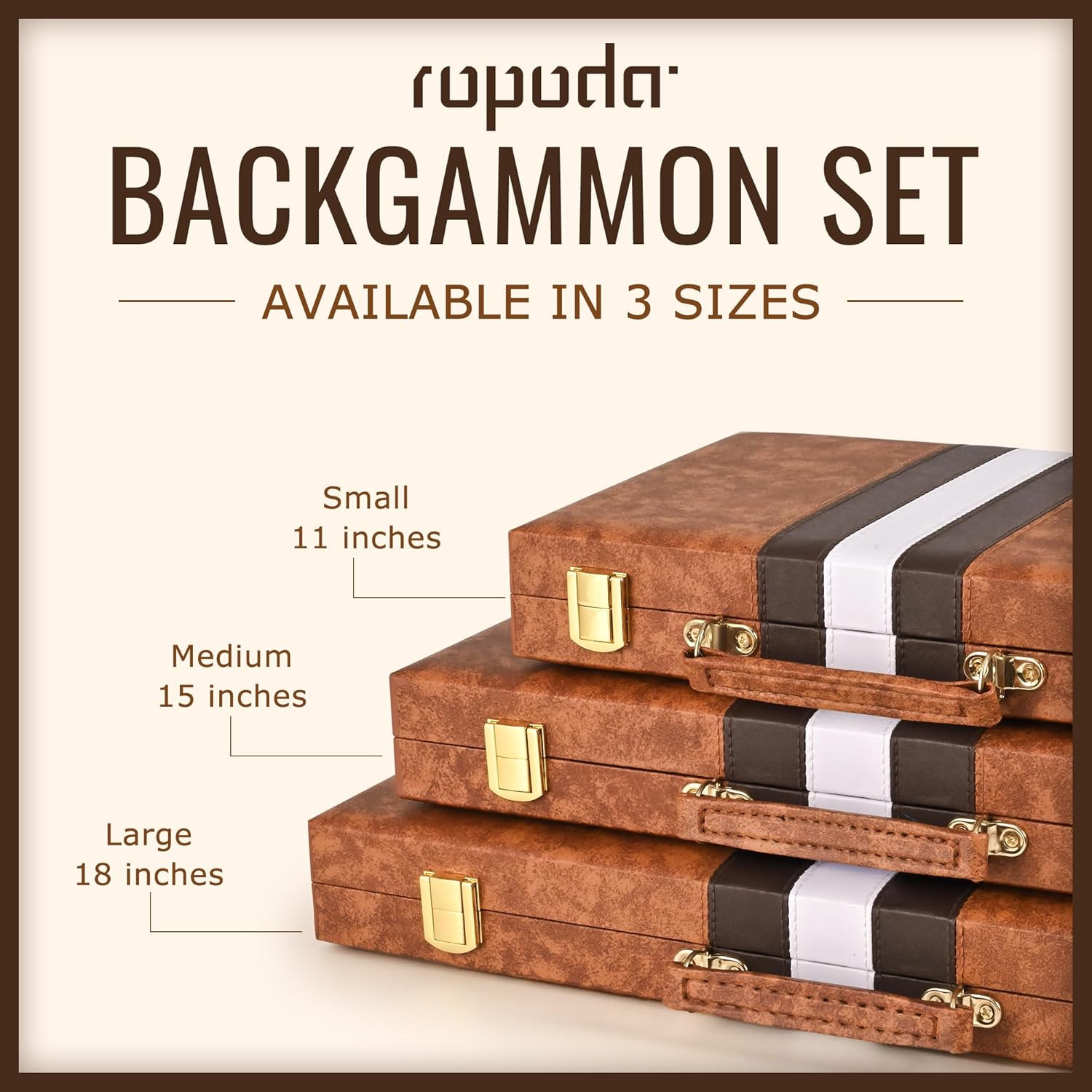 Thumbnail 3 de ropoda Backgammon Board Game Set (18 Inches) with Premium Leather Case