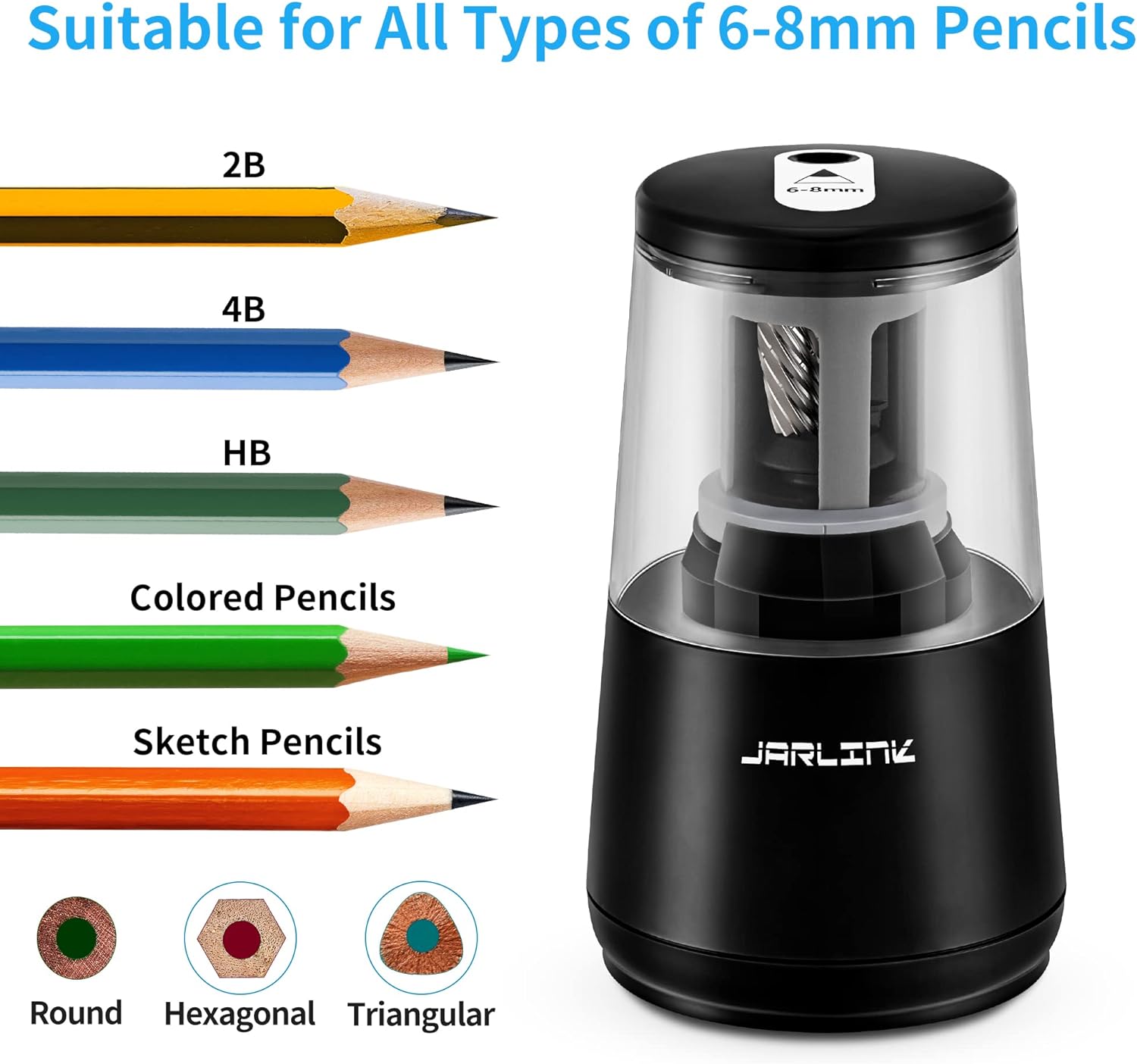 Thumbnail 3 de JARLINK Electric Pencil Sharpener for No.2 Pencils ✏️