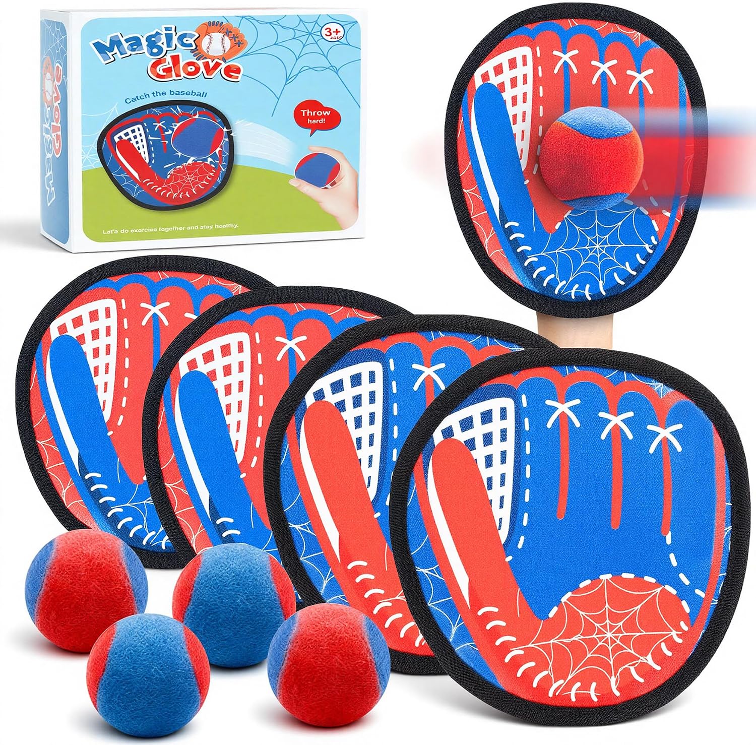 Detalle de Toss and Catch Ball Game Set 4 paddles