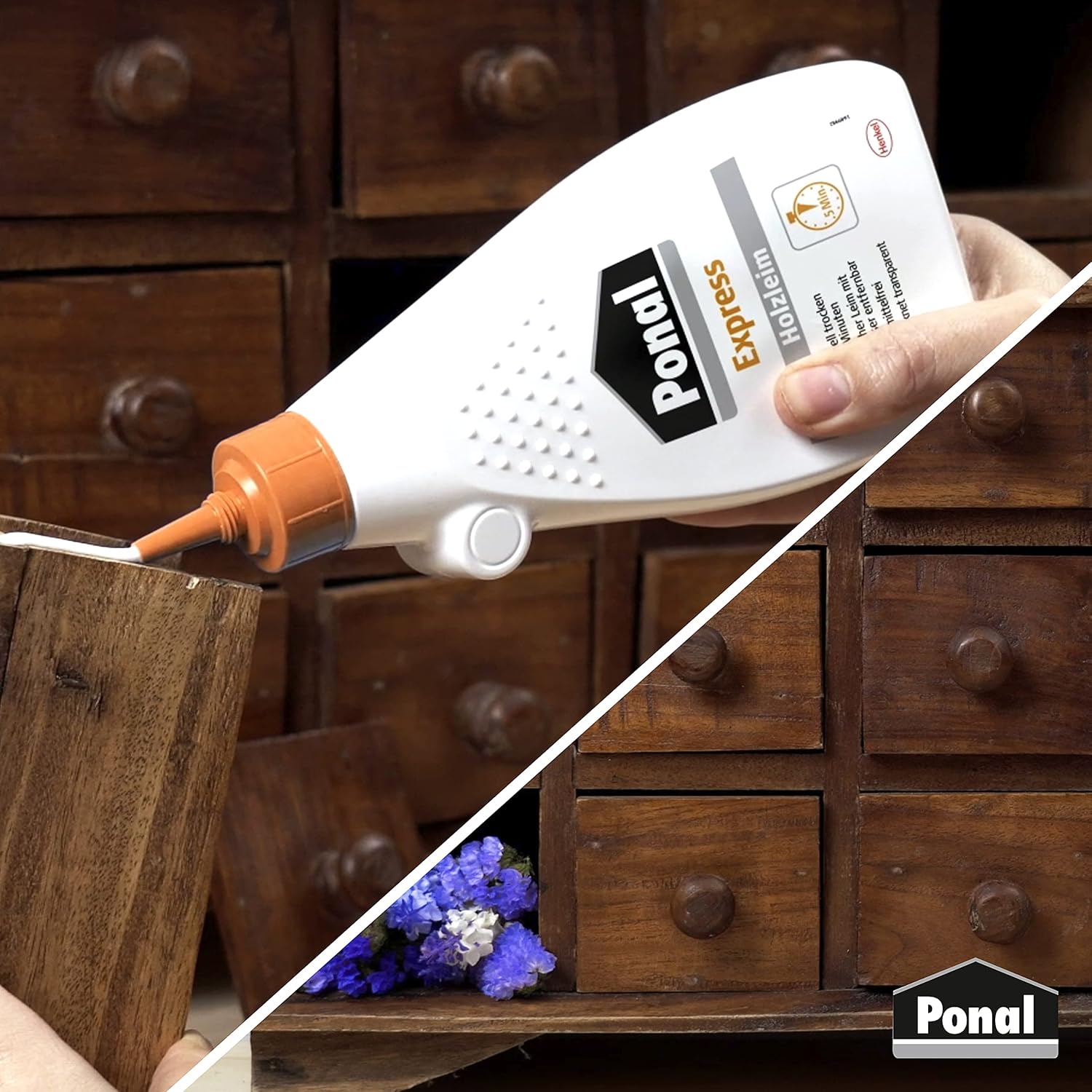 Thumbnail 3 de Ponal Express Holzleim – transparenter, schnell trocknender Holzkleber (550 g)