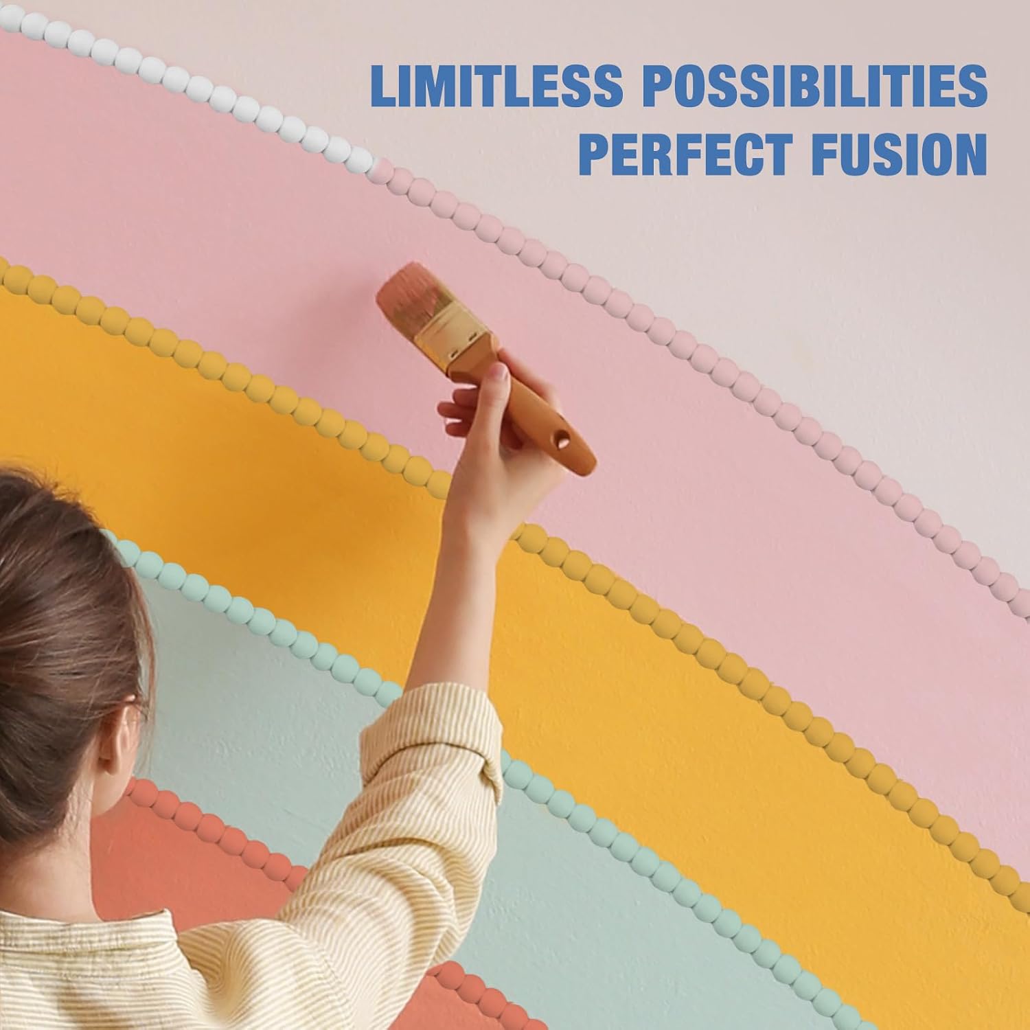 Thumbnail 4 de 3m Peel and Stick Wall Moulding Trim – Flexible Semi-Beaded Beading for Cabinets, Mirrors & Edges