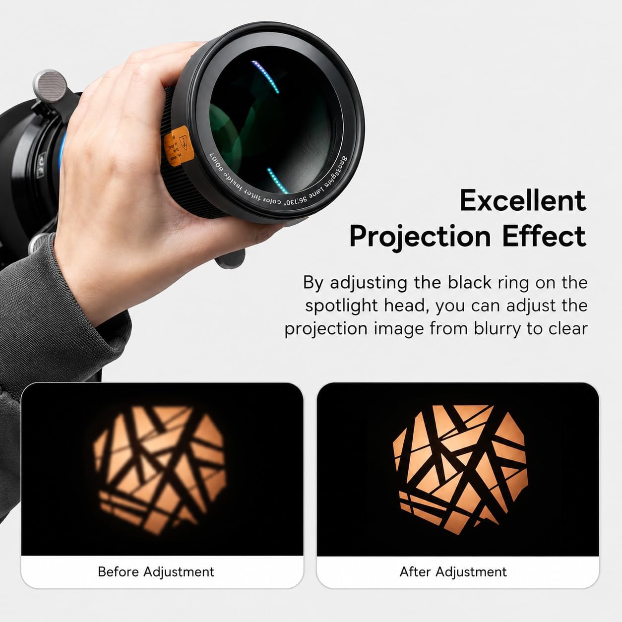 Detalle de Bowens Mount Snoot Spotlight Gobo Projector with 4-Leaf Barndoor for Bowens-Mmount lights