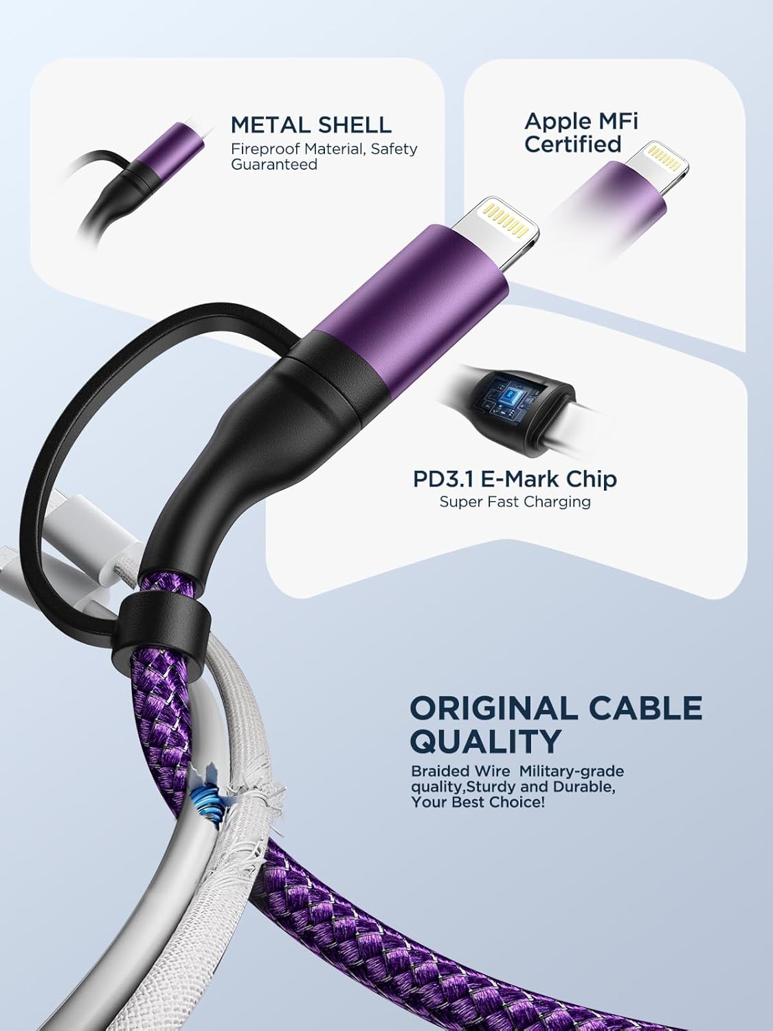 Thumbnail 4 de 60W 4-in-1 Fast Charging Cable