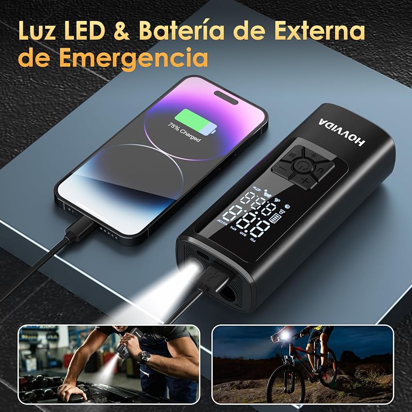 Thumbnail 5 de HOVVIDA Compresor de aire portátil 150 PSI 📦