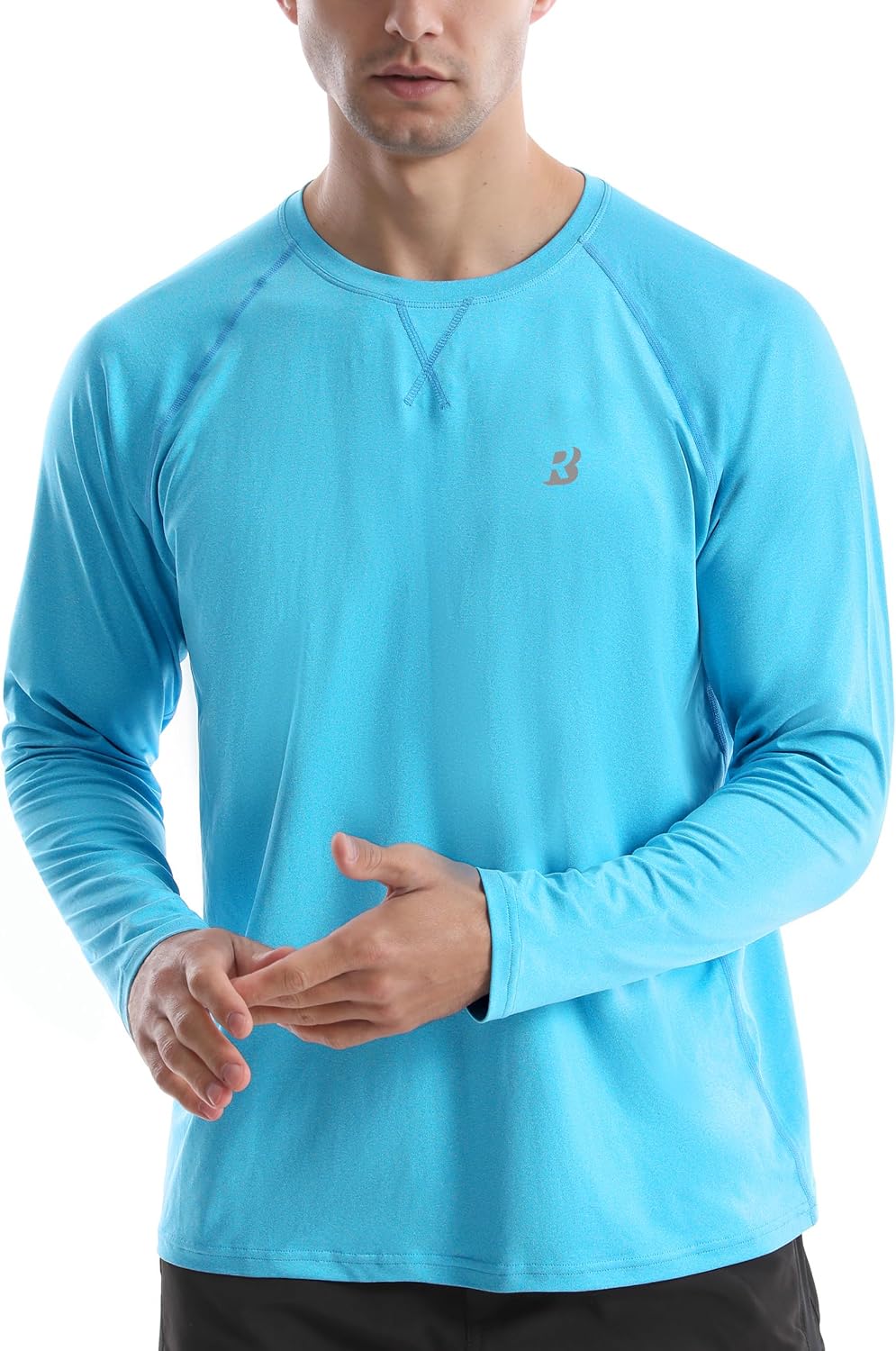 Detalle de Roadbox Men's Long-Sleeve Swim Shirt, UPF 50+ Quick-Dry Rash Guard