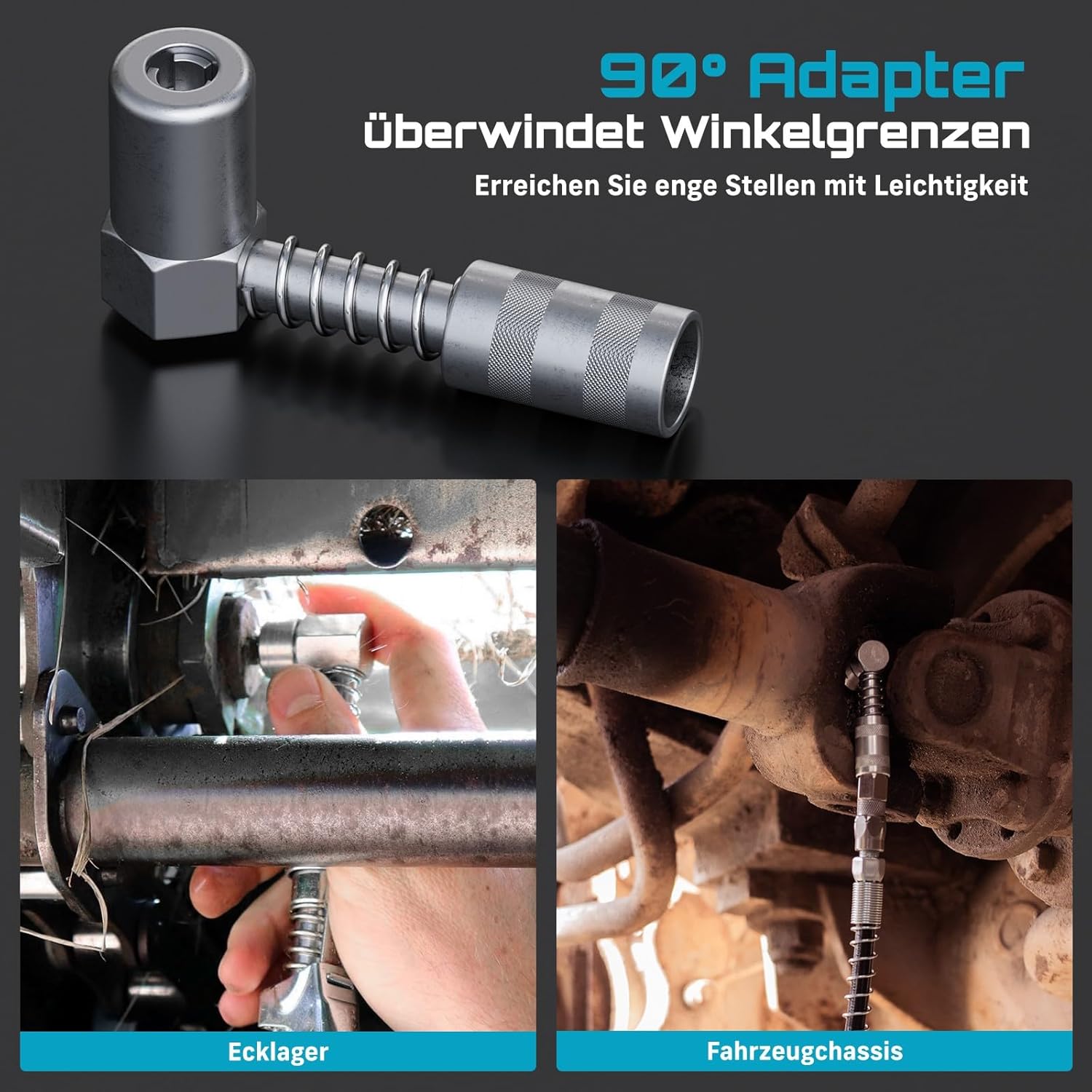 Thumbnail 5 de Seesii 10000 PSI Akku Fettpresse Set – 3 Geschwindigkeiten, 2 Akkus, 100 cm Schlauch, LED-Beleuchtung