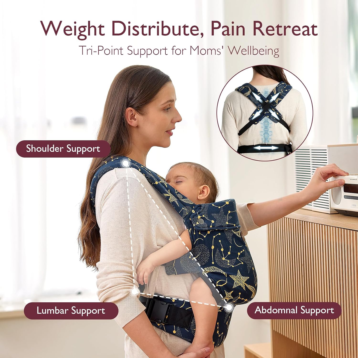 Thumbnail 3 de Momcozy Baby Carrier Ergonomic Starry Sky