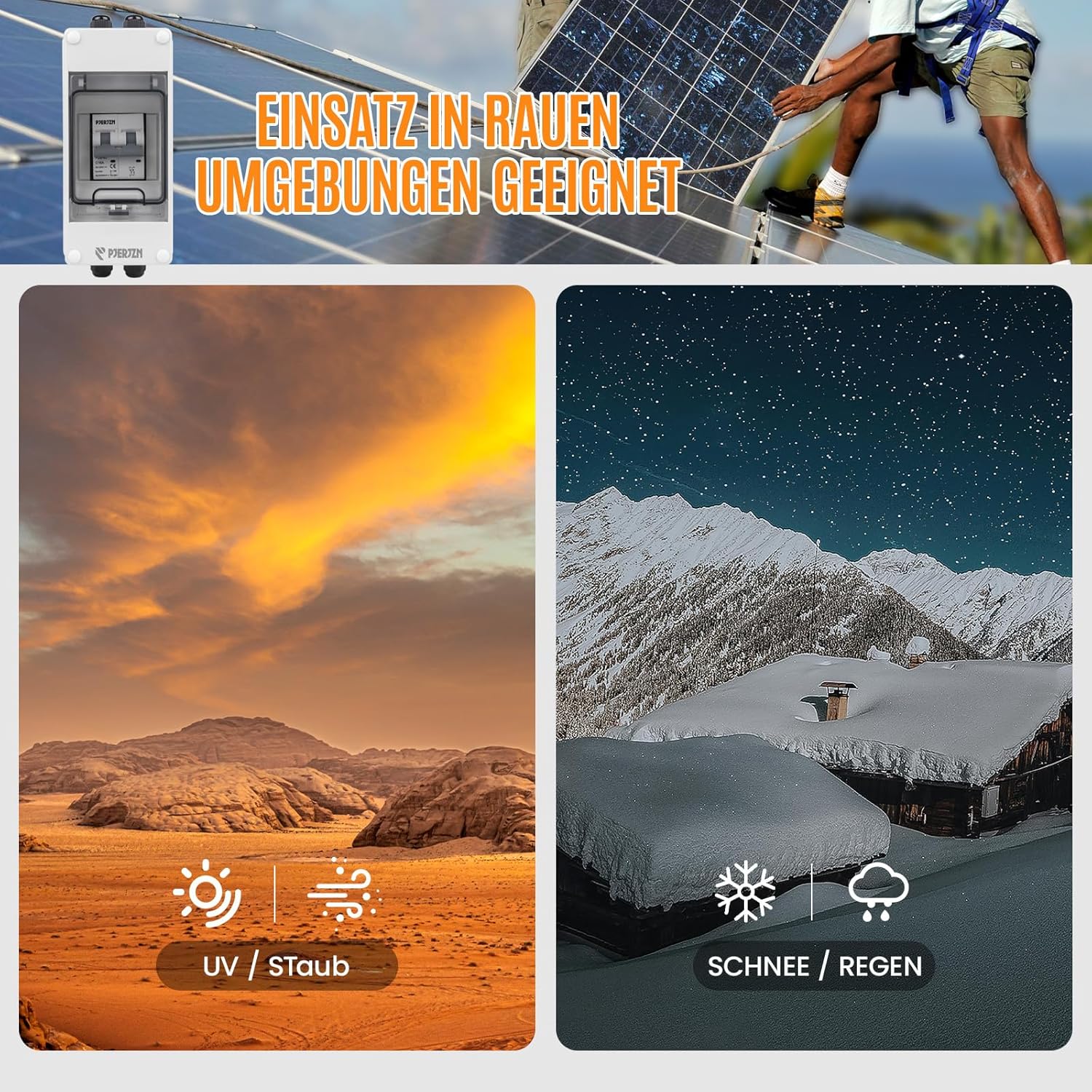 Thumbnail 4 de PJERJZN DC Trennschalter für PV-Anlagen (1000 V DC) im wasserdichten Gehäuse, 30 A