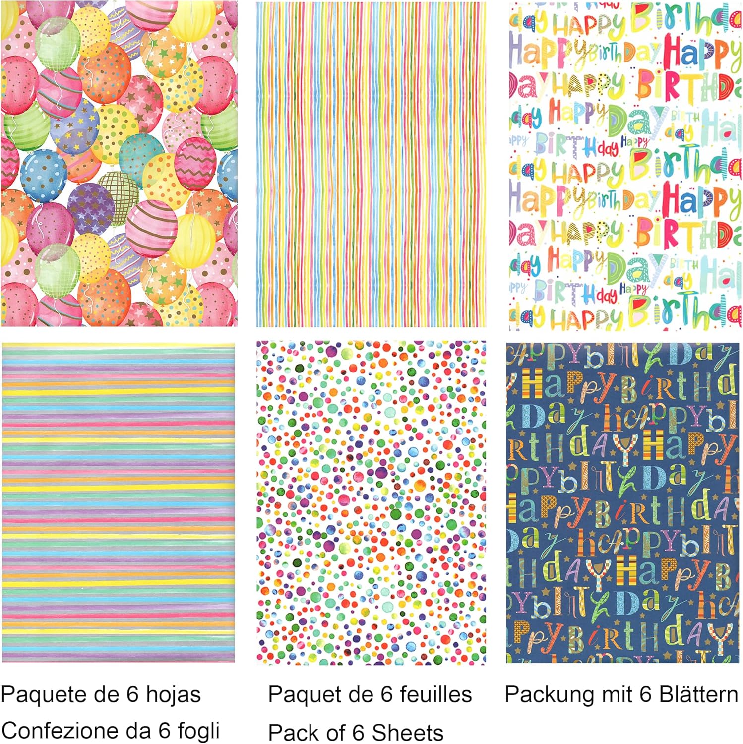 Thumbnail 1 de ARKRAFT carta da regalo set 6 fogli XXL 90 x 65 cm senza plastica – Made in Italy