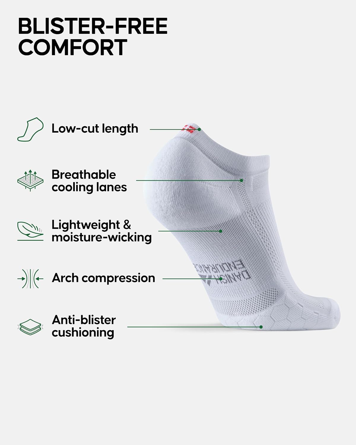 Thumbnail 1 de DANISH ENDURANCE Cushioned Ankle Running Socks for Long Distances – 3 Pack