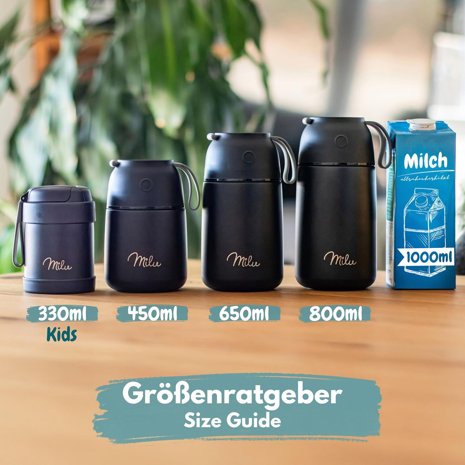 Thumbnail 2 de Milu Thermobehälter für Lebensmittel, Edelstahl – 650 ml (weitere Größen verfügbar) mit Gravuroption